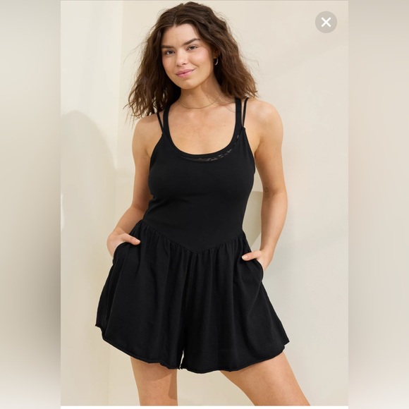 Aerie At The Barre Romper Black - Picture 3 of 8
